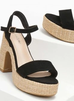 The Fashion Project Πέδιλα με μπαρέτα Suede - Μαύρο -Κατάστημα TheFashionProject pedila suede me mpareta 111321 a77r