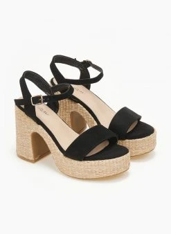 The Fashion Project Πέδιλα με μπαρέτα Suede - Μαύρο -Κατάστημα TheFashionProject pedila suede me mpareta 111321 h7wj