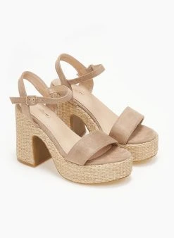 The Fashion Project Πέδιλα με μπαρέτα Suede - Τάουπε -Κατάστημα TheFashionProject pedila suede me mpareta 111322 5735