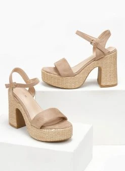 The Fashion Project Πέδιλα με μπαρέτα Suede - Τάουπε -Κατάστημα TheFashionProject pedila suede me mpareta 111322 60xn