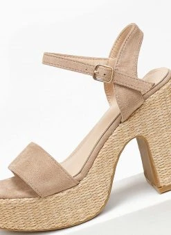 The Fashion Project Πέδιλα με μπαρέτα Suede - Τάουπε -Κατάστημα TheFashionProject pedila suede me mpareta 111322 s4kk