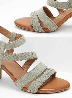 The Fashion Project Πέδιλα με μπαρέτα Suede - Βεραμάν -Κατάστημα TheFashionProject pedila suede me plekto sxedio 103981 71lf