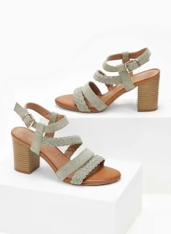 The Fashion Project Πέδιλα με μπαρέτα Suede - Βεραμάν -Κατάστημα TheFashionProject pedila suede me plekto sxedio 103981 hmns