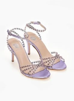 Πέδιλα με στρας και διαφάνεια Tfp - Λιλά 12 Πέδιλα με στρας και διαφάνεια Tfp - Λιλά -Κατάστημα TheFashionProject pedila tfp me diafaneia kai petres 104258 mh1d