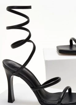 Πέδιλα Lace Up Tfp - Μαύρο -Κατάστημα TheFashionProject pedila tfp me elasma kai krustalla 104690 bakk