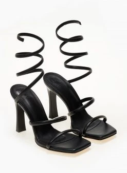 Πέδιλα Lace Up Tfp - Μαύρο -Κατάστημα TheFashionProject pedila tfp me elasma kai krustalla 104690 y5ch