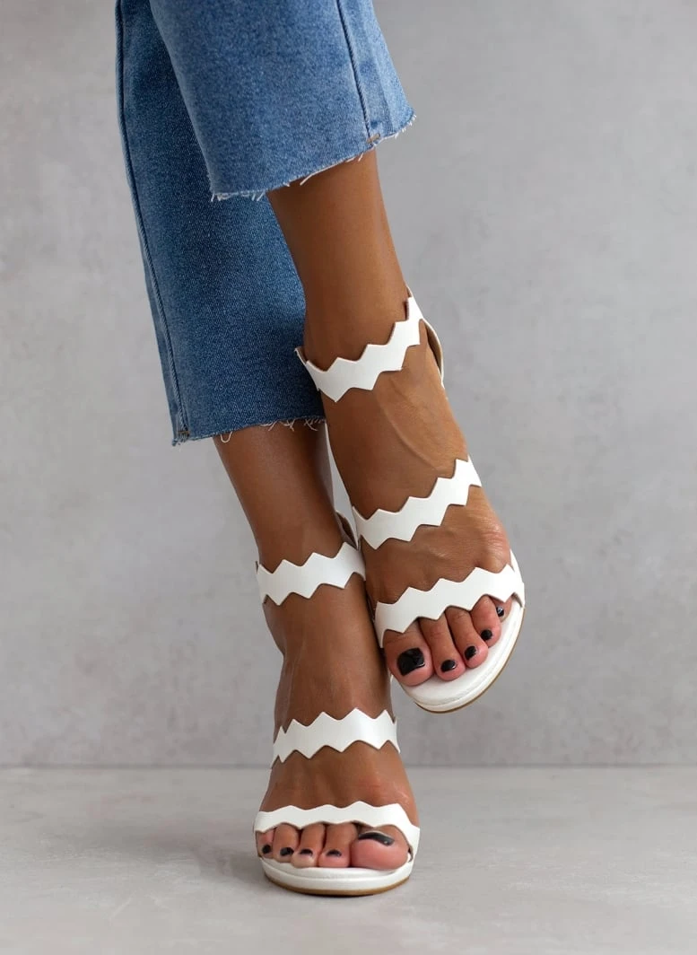 Πέδιλα με φιάπα και φερμουάρ Tfp - Λευκό 3 Πέδιλα με φιάπα και φερμουάρ Tfp - Λευκό