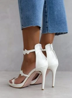 Πέδιλα με φιάπα και φερμουάρ Tfp - Λευκό 15 Πέδιλα με φιάπα και φερμουάρ Tfp - Λευκό -Κατάστημα TheFashionProject pedila tfp me fermouar sto pisw meros 104270 m7z2