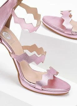 Πέδιλα με φιάπα και φερμουάρ Tfp - Ροζ -Κατάστημα TheFashionProject pedila tfp me fermouar sto pisw meros 104271 h9av