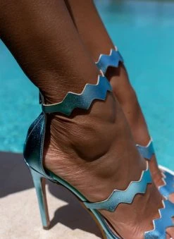 Πέδιλα με φιάπα και φερμουάρ Tfp - Γαλάζιο -Κατάστημα TheFashionProject pedila tfp me fermouar sto pisw meros 104272 h8fk