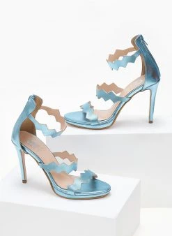 Πέδιλα με φιάπα και φερμουάρ Tfp - Γαλάζιο -Κατάστημα TheFashionProject pedila tfp me fermouar sto pisw meros 104272 pm0e