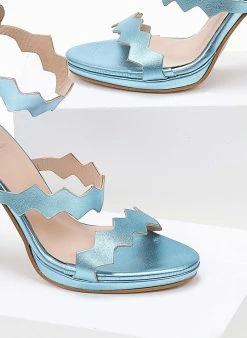 Πέδιλα με φιάπα και φερμουάρ Tfp - Γαλάζιο -Κατάστημα TheFashionProject pedila tfp me fermouar sto pisw meros 104272 xxpl