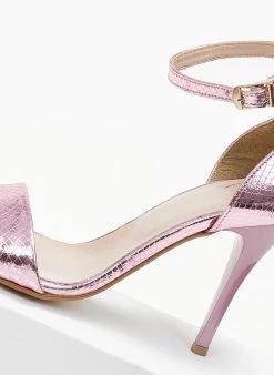 Πέδιλα με μπαρέτα και Pattern Tfp - Ροζ -Κατάστημα TheFashionProject pedila tfp me kleisti fterna 105259 8cm0