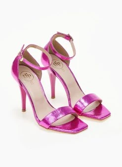 Πέδιλα με μπαρέτα και Pattern Tfp - Φούξια -Κατάστημα TheFashionProject pedila tfp me kleisti fterna 105312 fpvd