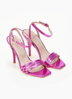 Πέδιλα με μπαρέτα και Pattern στα λουράκια Tfp - Φούξια -Κατάστημα TheFashionProject pedila tfp me patten fidi 105172 av5b