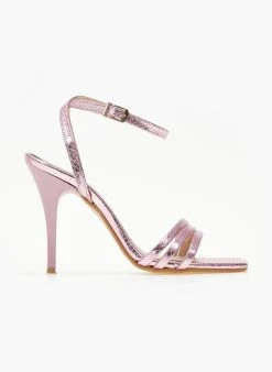 Πέδιλα με μπαρέτα και Pattern στα λουράκια Tfp - Ροζ -Κατάστημα TheFashionProject pedila tfp me patten fidi 105252 443l