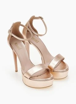 Estil Πέδιλα με φιάπα και μπαρέτα Tfp - Χαλκός -Κατάστημα TheFashionProject pedila tfp me psilo takouni 104195 bbgo