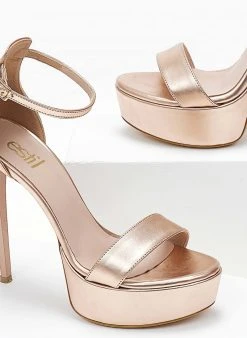 Estil Πέδιλα με φιάπα και μπαρέτα Tfp - Χαλκός -Κατάστημα TheFashionProject pedila tfp me psilo takouni 104195 ztsx