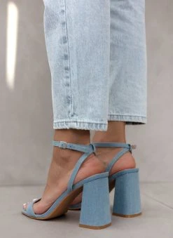 The Fashion Project Πέδιλα υφασμάτινα με μπαρέτα - Μπλε Denim -Κατάστημα TheFashionProject pedila ufasmatina me mpareta 111229 z9ze