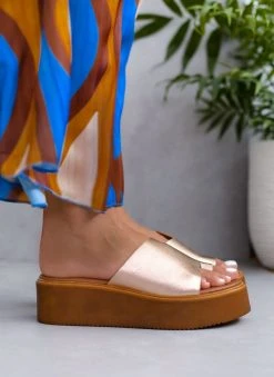 Flatforms με άνιση φάσα Estil - Χαλκός -Κατάστημα TheFashionProject platformes dermatines estil me anisi fasa 104818 50ba