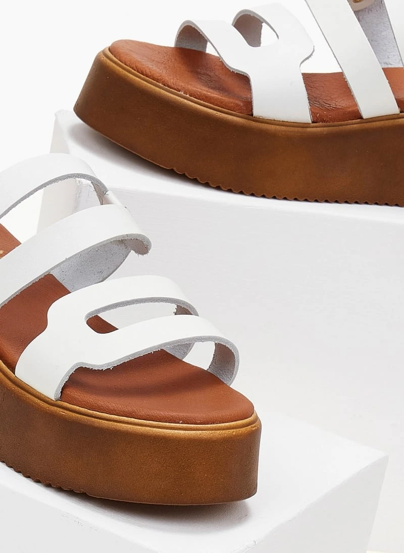 Flatforms δερμάτινα με ανοίγματα Estil - Λευκό 7 Flatforms δερμάτινα με ανοίγματα Estil - Λευκό - Image 5