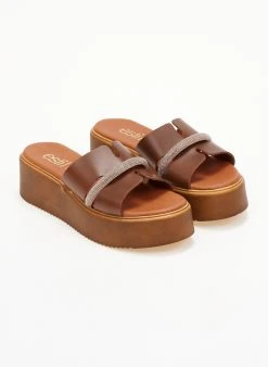 Flatforms δερμάτινα με στρας Estil - Ταμπά -Κατάστημα TheFashionProject platformes dermatines estil me strass leptomereia 104951 uot4