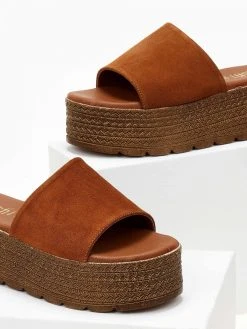 Flatforms καστόρινα με φάσα Estil - Ταμπά