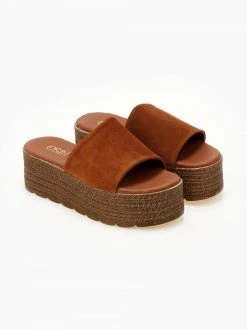 Flatforms καστόρινα με φάσα Estil - Ταμπά -Κατάστημα TheFashionProject platformes estil kastorines me fardia fasa 105371 um3u