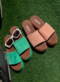 Flatforms καστόρινα με φάσα Estil - Κοραλί -Κατάστημα TheFashionProject platformes estil kastorines me fardia fasa 105373 5w9x