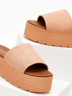 Flatforms καστόρινα με φάσα Estil - Κοραλί -Κατάστημα TheFashionProject platformes estil kastorines me fardia fasa 105373 lkti