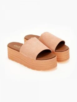 Flatforms καστόρινα με φάσα Estil - Κοραλί -Κατάστημα TheFashionProject platformes estil kastorines me fardia fasa 105373 uzpg
