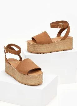 Flatforms Nubuck με μπαρέτα Estil - Πούρο -Κατάστημα TheFashionProject platformes nubuck estil me fardia fasa 104955 yfu4