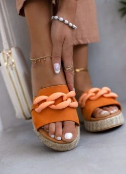 The Fashion Project Flatforms Nubuck με αλυσίδα - Πορτοκαλί 15 The Fashion Project Flatforms Nubuck με αλυσίδα - Πορτοκαλί -Κατάστημα TheFashionProject platformes nubuck estil me kokalini alusida 104275 30ia