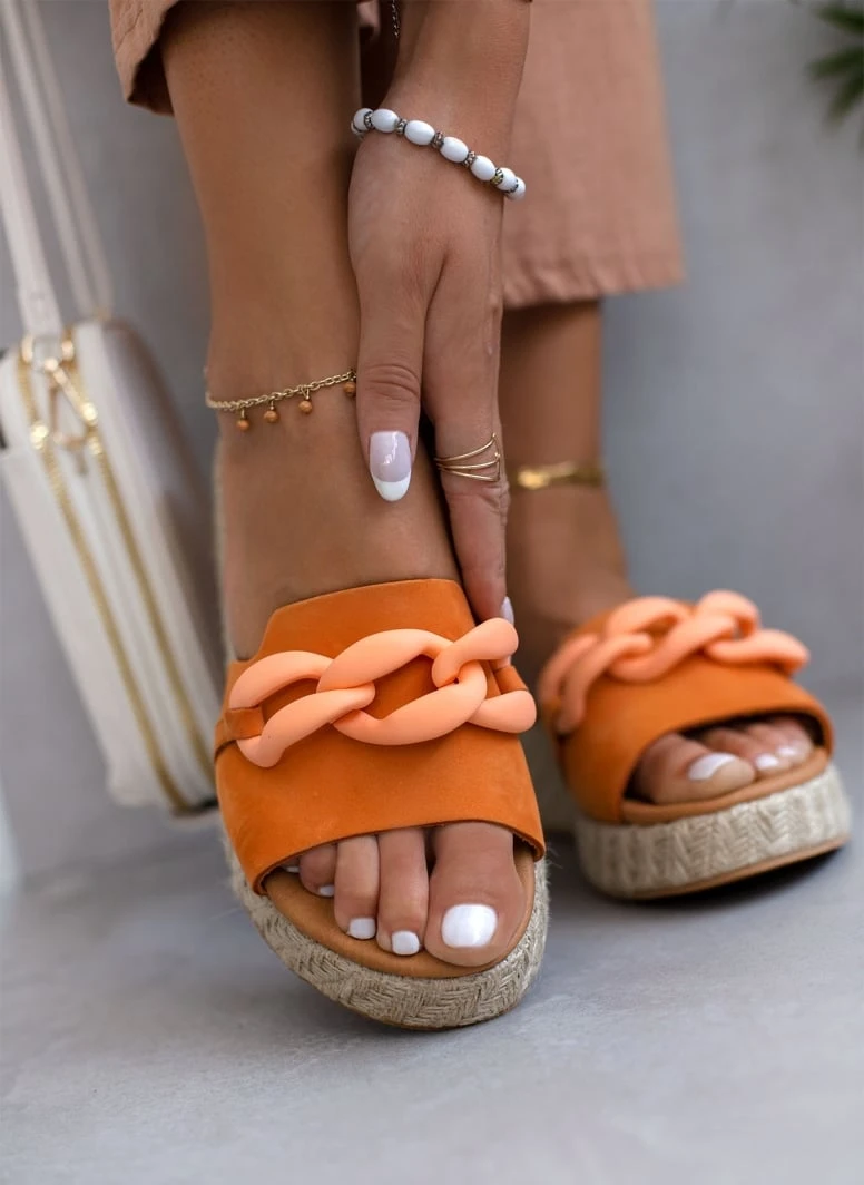 The Fashion Project Flatforms Nubuck με αλυσίδα - Πορτοκαλί 9 The Fashion Project Flatforms Nubuck με αλυσίδα - Πορτοκαλί - Image 7