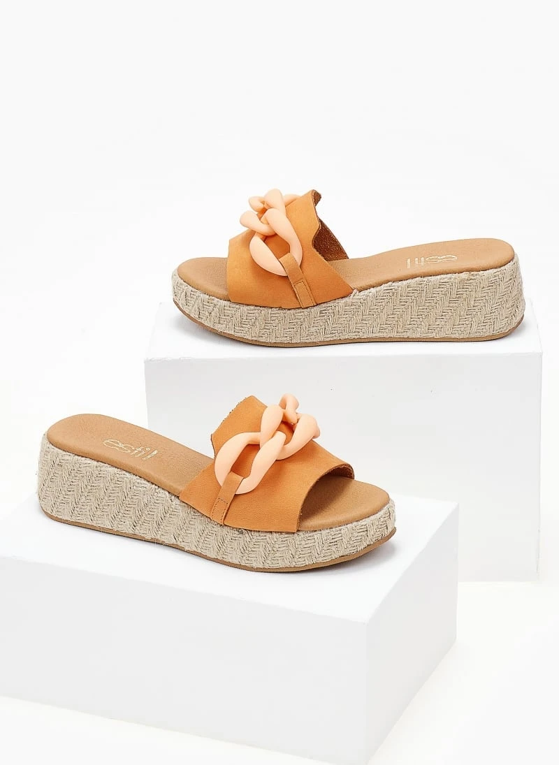 The Fashion Project Flatforms Nubuck με αλυσίδα - Πορτοκαλί 7 The Fashion Project Flatforms Nubuck με αλυσίδα - Πορτοκαλί - Image 5