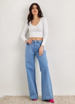 The Fashion Project Πλεκτή μπλούζα με V Cut λαιμόκοψη - Λευκό -Κατάστημα TheFashionProject plekti mplouza me v cut laimokopsi 110395 vbc7