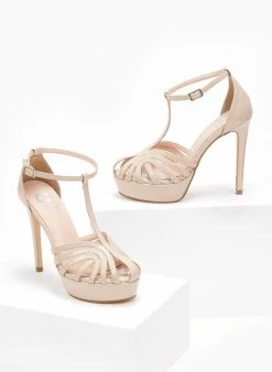 Πέδιλα με φιάπα λουστρίνι Tfp - Μπεζ -Κατάστημα TheFashionProject retro tfp pedila loustrini me fiapa 108760 4nmh