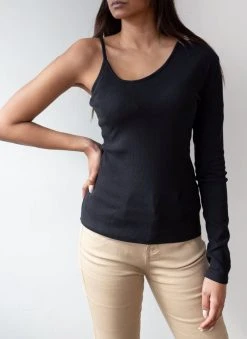 The Fashion Project Μπλούζα ριπ με ένα μανίκι - Μαύρο -Κατάστημα TheFashionProject rip topaki me ena maniki 87421 urt5