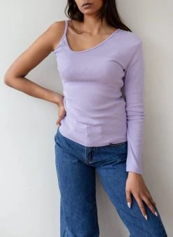 The Fashion Project Μπλούζα ριπ με ένα μανίκι - Λιλά -Κατάστημα TheFashionProject rip topaki me ena maniki 87423 4bkw