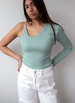 The Fashion Project Μπλούζα ριπ με ένα μανίκι - Μέντα