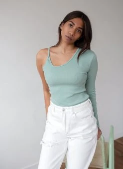 The Fashion Project Μπλούζα ριπ με ένα μανίκι - Μέντα -Κατάστημα TheFashionProject rip topaki me ena maniki 87424 lu6k