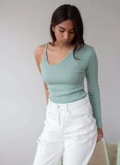 The Fashion Project Μπλούζα ριπ με ένα μανίκι - Μέντα -Κατάστημα TheFashionProject rip topaki me ena maniki 87424 ykrm