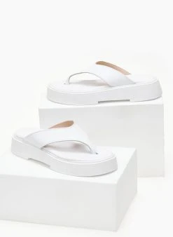 Flatforms δερμάτινα Estil - Λευκό -Κατάστημα TheFashionProject sandalia dermatina estil 105249 i26n