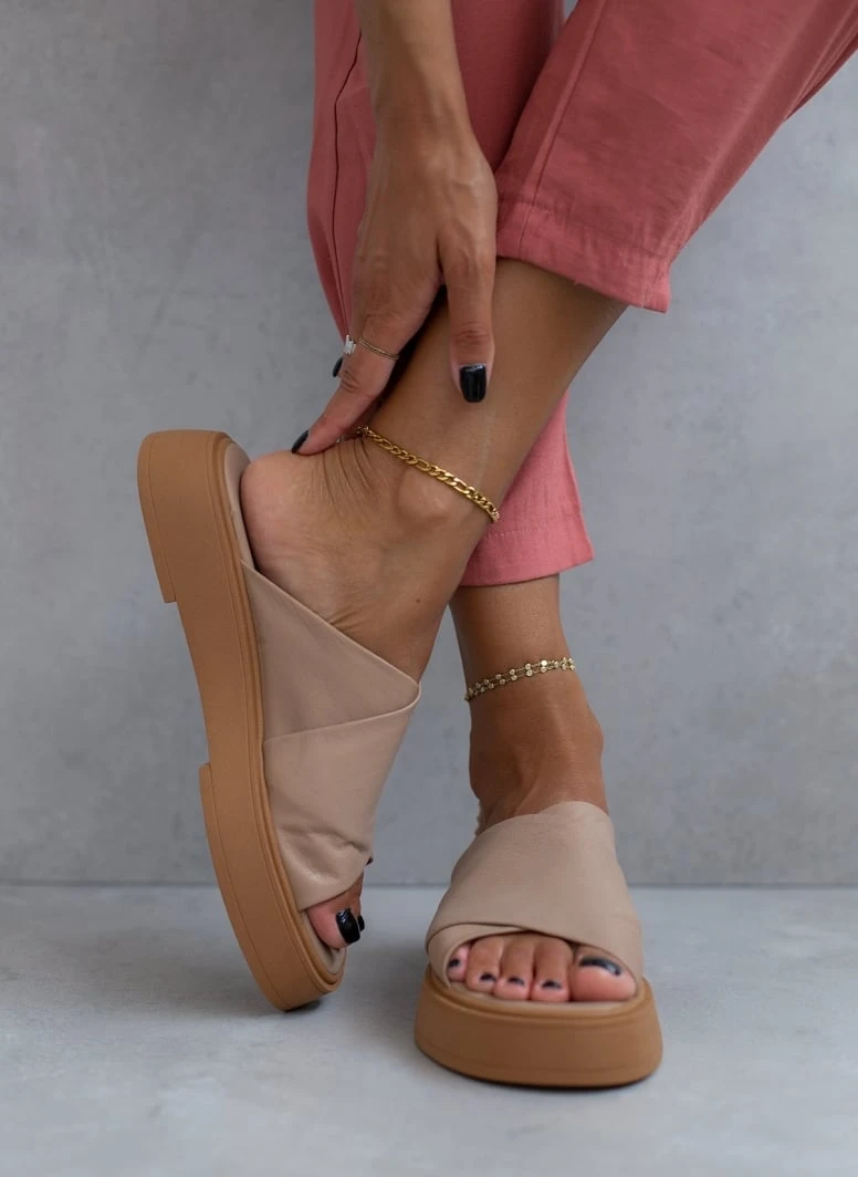 Flatforms δερμάτινα Crossover Iris Sandals - Μπεζ 9 Flatforms δερμάτινα Crossover Iris Sandals - Μπεζ - Image 7