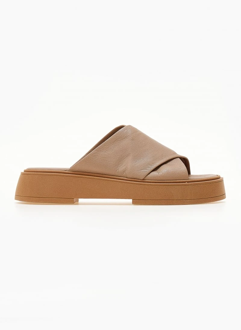 Flatforms δερμάτινα Crossover Iris Sandals - Μπεζ 4 Flatforms δερμάτινα Crossover Iris Sandals - Μπεζ - Image 2