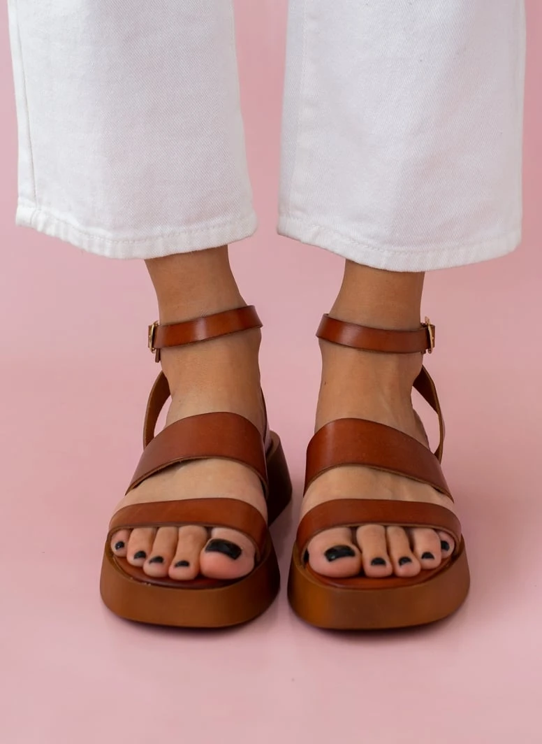 Σανδάλια δερμάτινα με δύο φάσες Tfp - Ταμπά 3 Σανδάλια δερμάτινα με δύο φάσες Tfp - Ταμπά