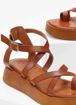 Σανδάλια δερμάτινα TFP με χιαστί δέσιμο - Ταμπά -Κατάστημα TheFashionProject sandalia dermatina tfp me xiasti desimo 102861 p5ky