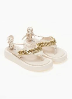 The Fashion Project Flatform με αλυσίδα - Μπεζ -Κατάστημα TheFashionProject sandalia me alusida kai kordonia 103887 ucgr