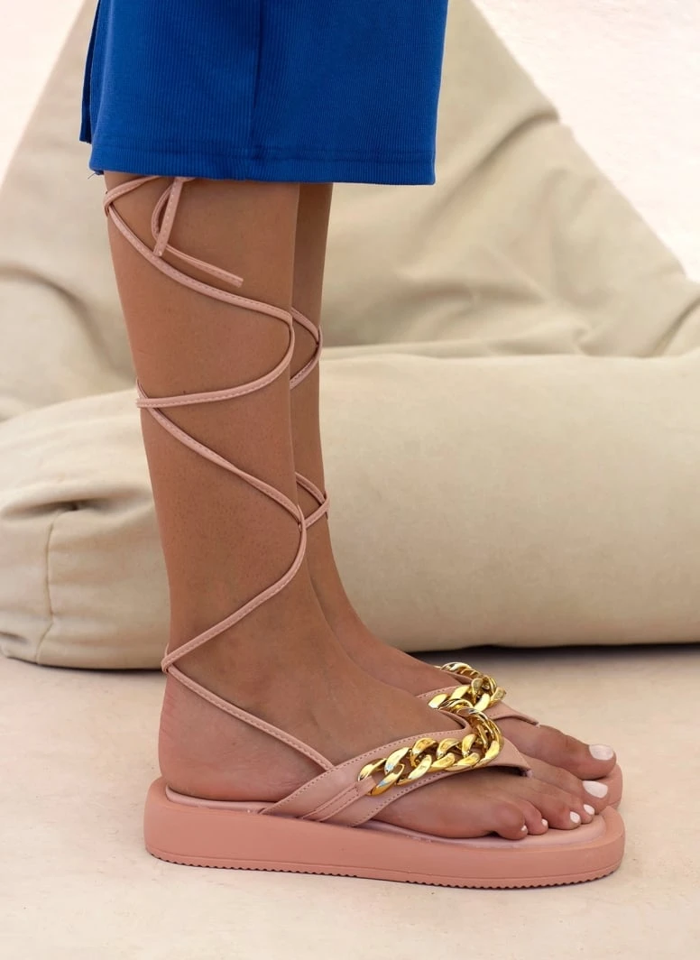 The Fashion Project Flatform με αλυσίδα - Ροζ 3 The Fashion Project Flatform με αλυσίδα - Ροζ