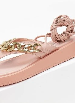 The Fashion Project Flatform με αλυσίδα - Ροζ 14 The Fashion Project Flatform με αλυσίδα - Ροζ -Κατάστημα TheFashionProject sandalia me alusida kai kordonia 103888 mvk6